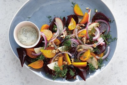 Roasted Beet Salad With Goat Cheese Vinaigrette