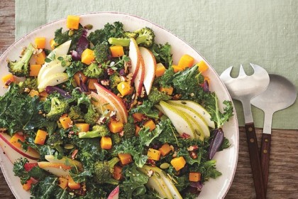 Kale Salad With Pears-Squash-Broccoli