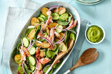 Potato & Crab Salad With Avocado Dressing Recipe